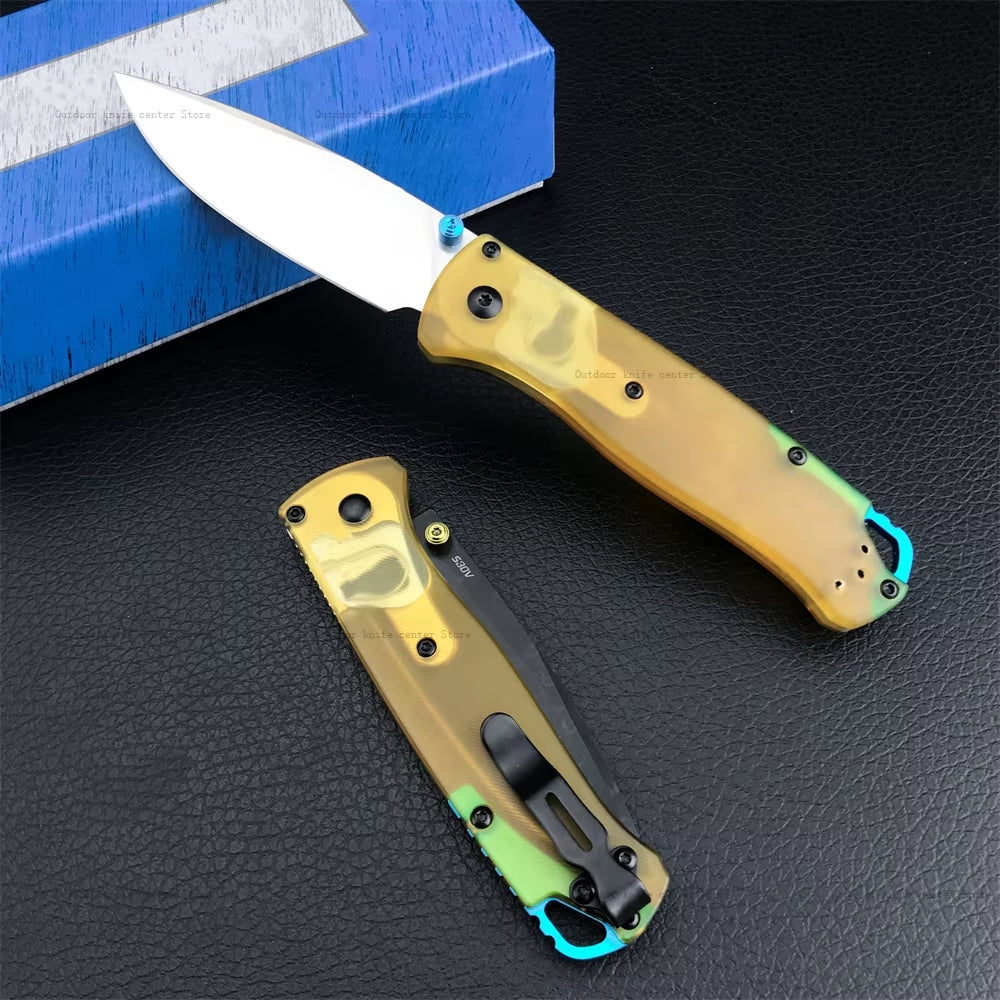 BM 535 Mini Pocket Folding Knife D2 Blade PEI Handle Outdoor Portable Tactical Knife Camping Fishing Survival Utility EDC Tool
