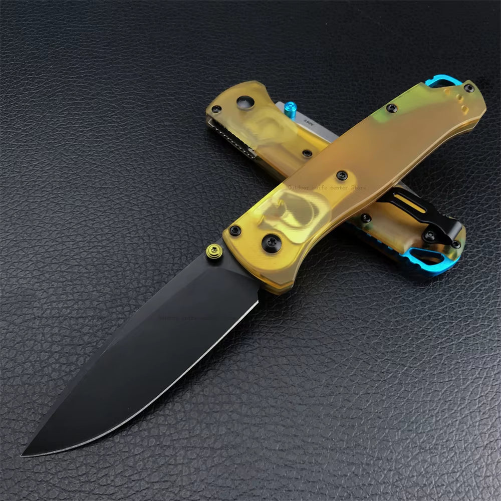 BM 535 Mini Pocket Folding Knife D2 Blade PEI Handle Outdoor Portable Tactical Knife Camping Fishing Survival Utility EDC Tool