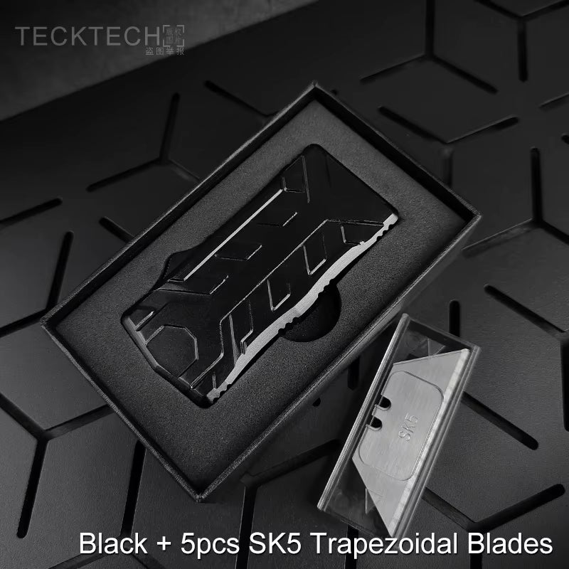 SK5 Blades OTF Utility Knife Replaceable Trapezoidal Blade EDC Cutting Tools Paper Cutter Legal Aluminum Pocket Knife