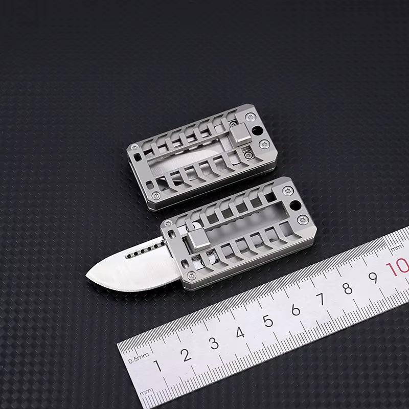 The Titanium Alloy Push Knife with a Popping Sound Is a Portable Unboxing and Decompression Knife for Outdoor Camping