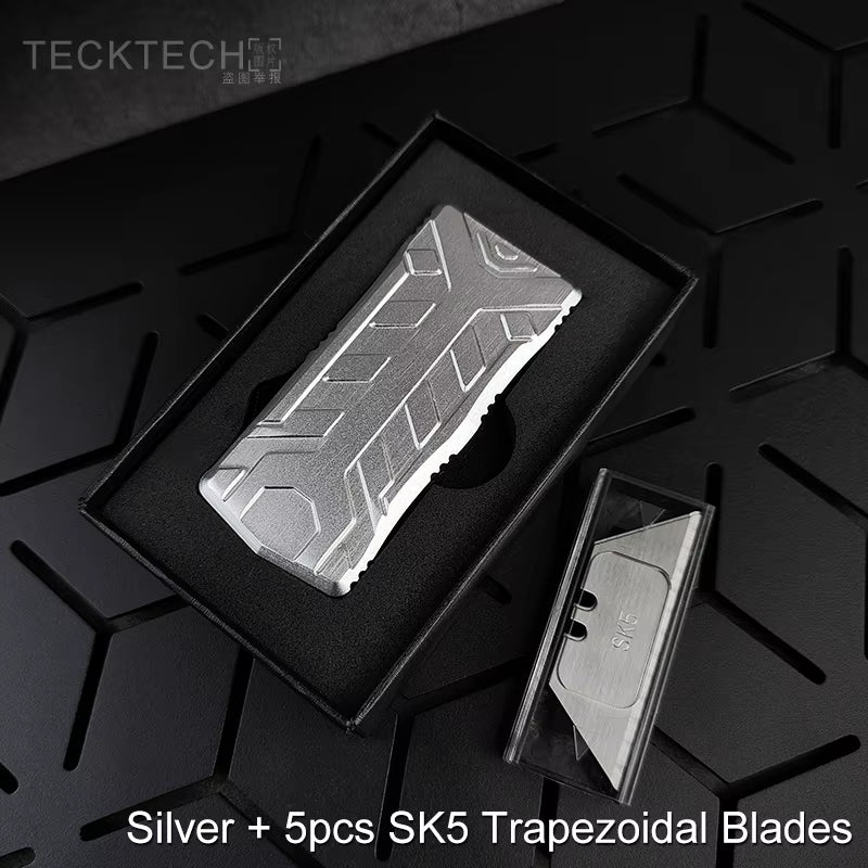 SK5 Blades OTF Utility Knife Replaceable Trapezoidal Blade EDC Cutting Tools Paper Cutter Legal Aluminum Pocket Knife