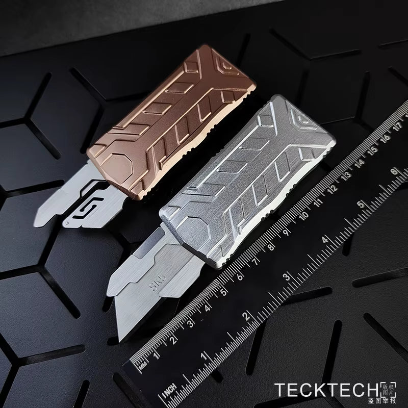 SK5 Blades OTF Utility Knife Replaceable Trapezoidal Blade EDC Cutting Tools Paper Cutter Legal Aluminum Pocket Knife