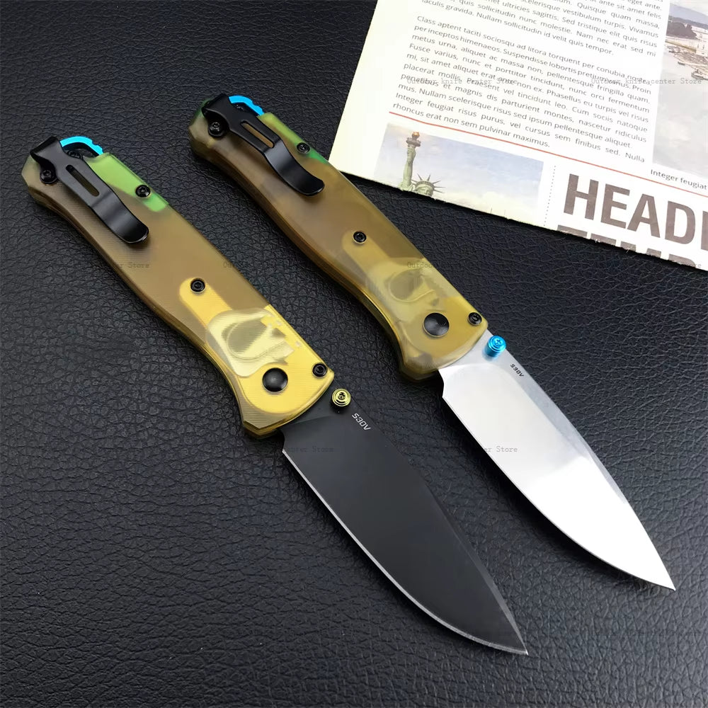 BM 535 Mini Pocket Folding Knife D2 Blade PEI Handle Outdoor Portable Tactical Knife Camping Fishing Survival Utility EDC Tool