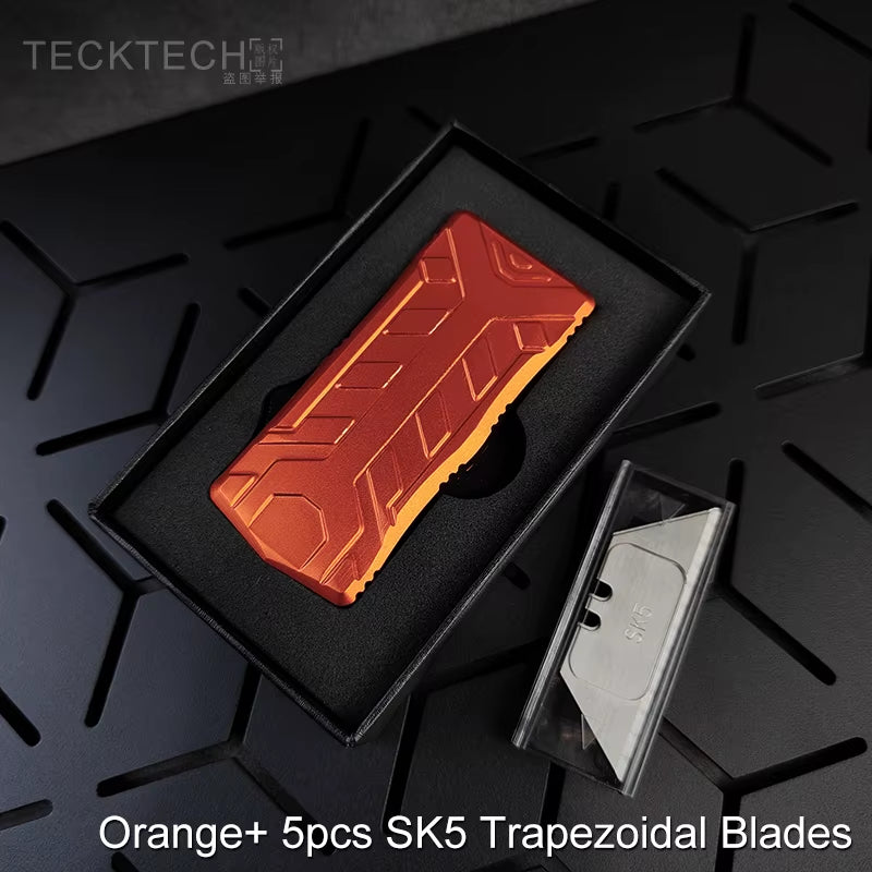 SK5 Blades OTF Utility Knife Replaceable Trapezoidal Blade EDC Cutting Tools Paper Cutter Legal Aluminum Pocket Knife