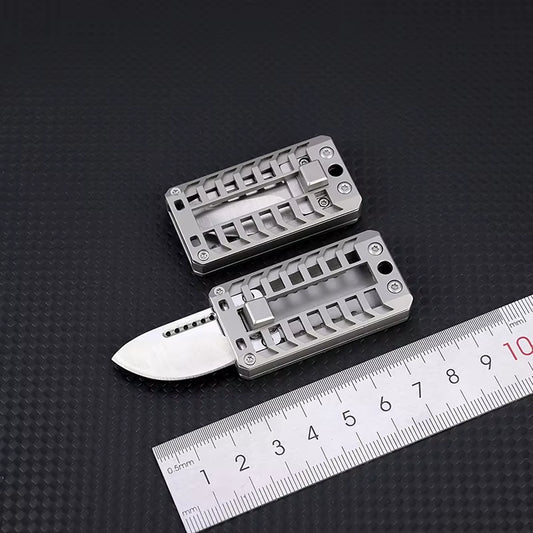 The Titanium Alloy Push Knife with a Popping Sound Is a Portable Unboxing and Decompression Knife for Outdoor Camping